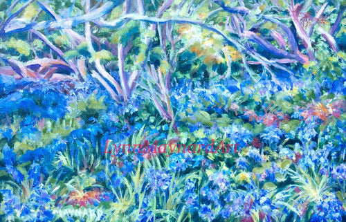 afternoon glow bluebell woods original art piece image 1